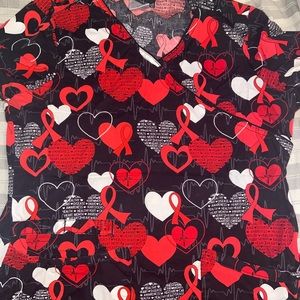 Cherokee hearts scrub top